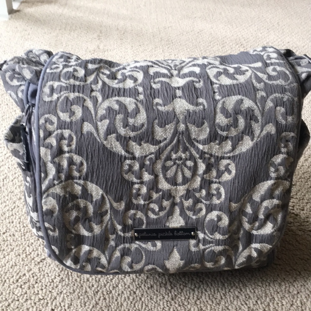 Petunia pickle bottom grey boxy diaper bag